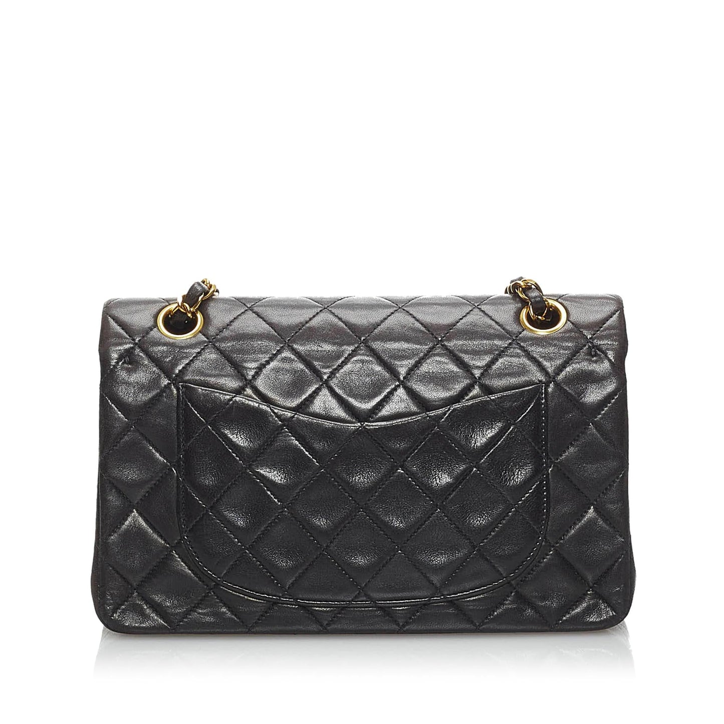 Chanel Small Classic Lambskin Leather Double Flap Bag (SHG-34199)