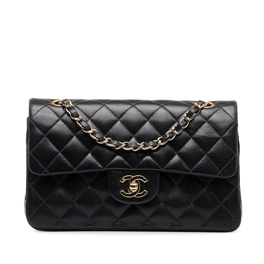 Chanel Small Classic Lambskin Leather Double Flap Bag (SHG-acYIYl)