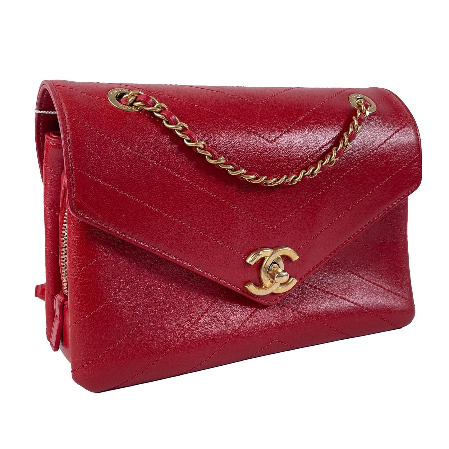 Chanel Small Lambskin Coco Chevron Envelope Flap Bag (SHG-pi3CHQ)