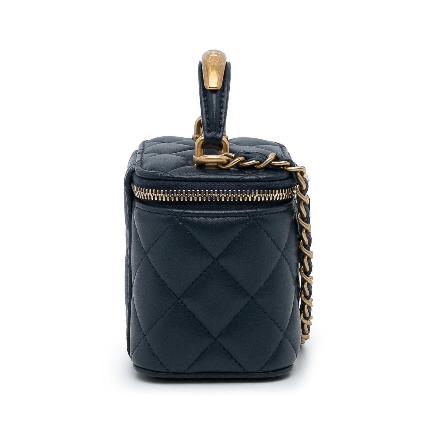 Chanel Small Lambskin Top Handle Vanity Bag (SHG-FgncGV)