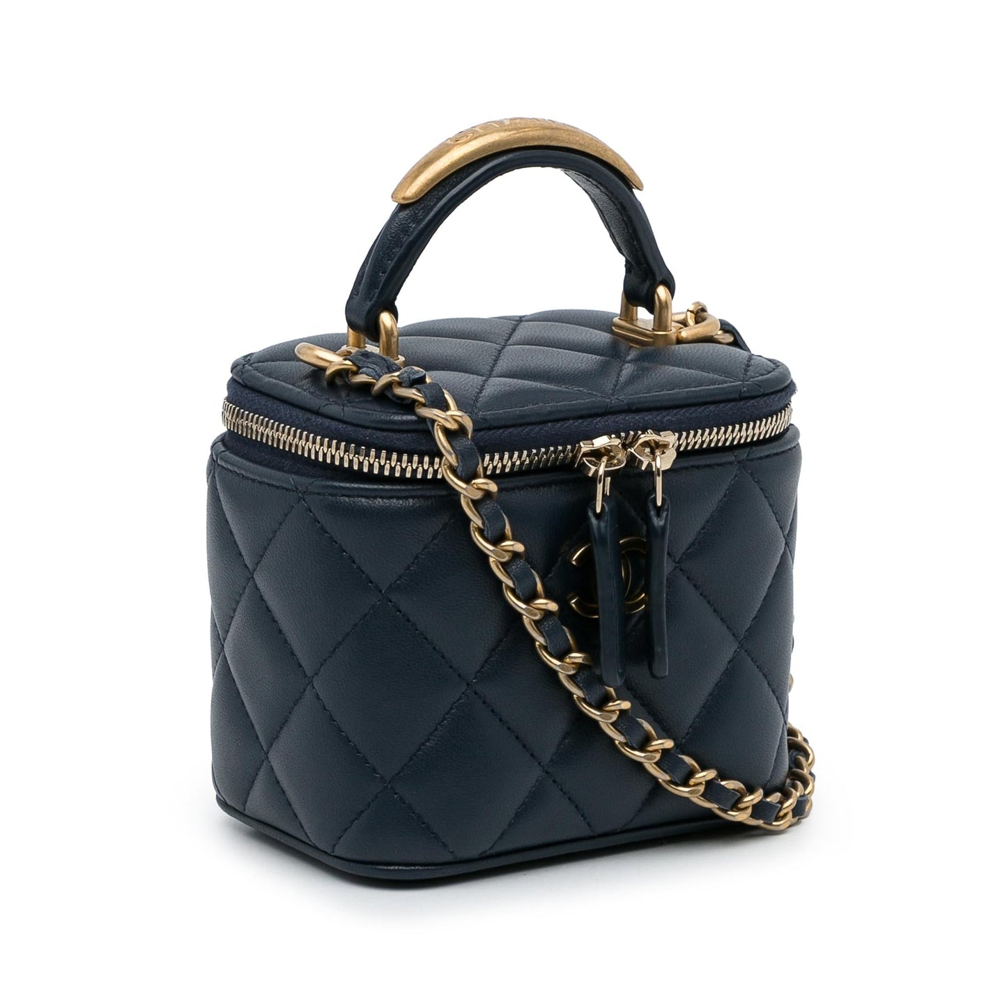 Chanel Small Lambskin Top Handle Vanity Bag (SHG-FgncGV)