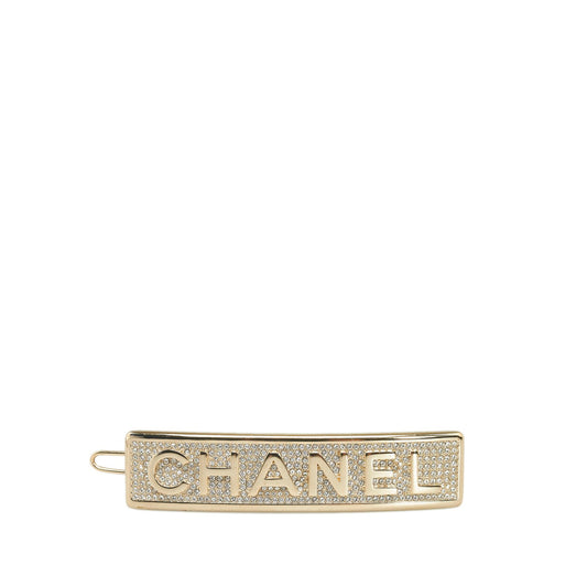 Chanel Strass Logo Barrette (SHG-yLmGLa)