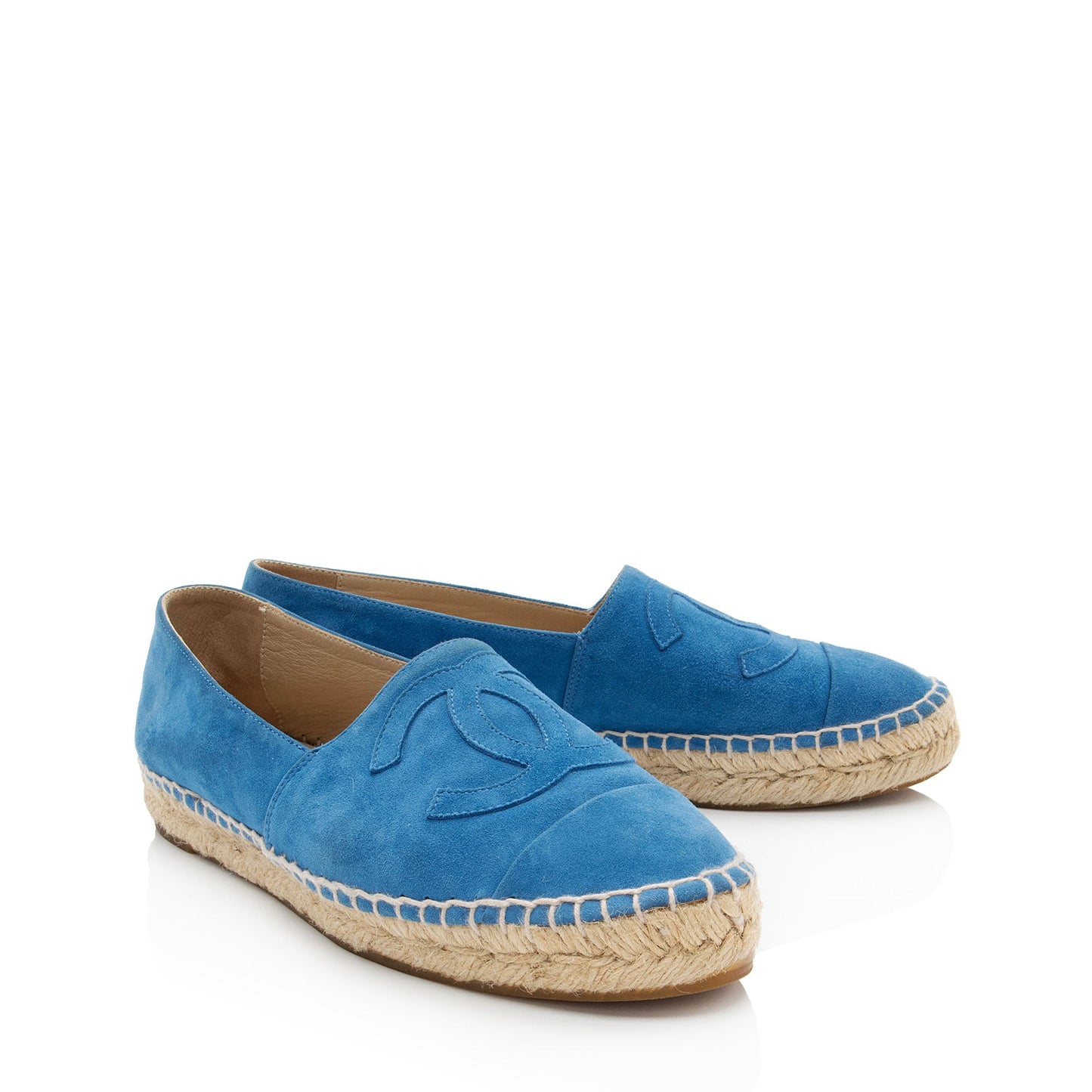 Chanel Suede CC Espadrilles - Size 7 / 37 (SHF-1NYUJk)