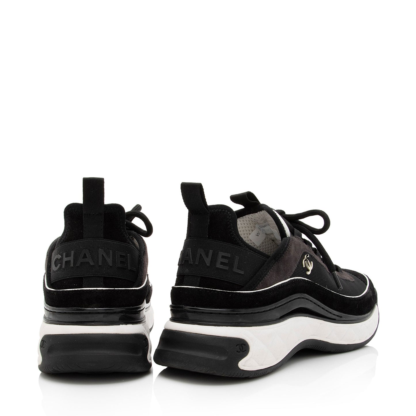 Chanel Suede Mesh CC Cap Toe Sneakers - Size 10.5 / 40.5 (SHF-ASezZ0)