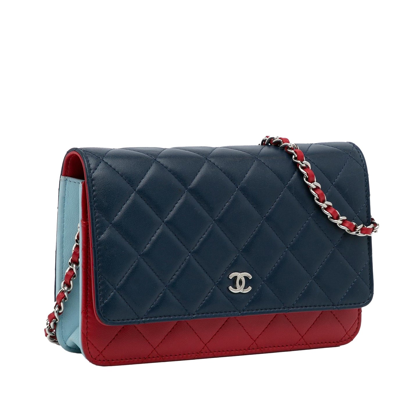 Chanel Tricolor CC Wallet on Chain (SHG-eSS2py)