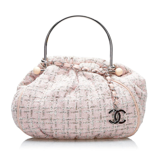 Chanel Tweed Boucle Knitting Handbag (SHG-pvDzjY)