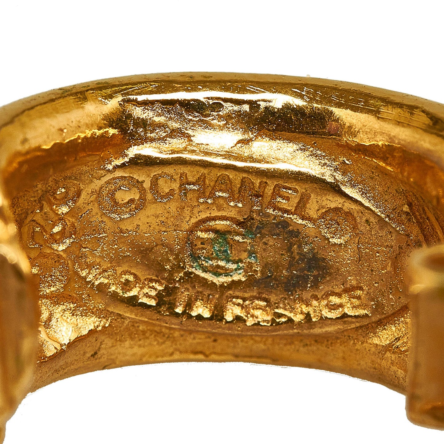 Chanel Vintage Cut-Out Logo Ring Drop Clip-On Earrings (SHG-nzLEEC)