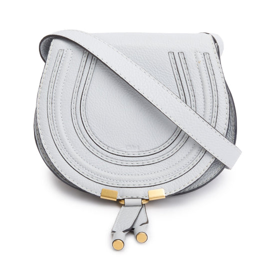 Chloe Grey Calfskin Leather Small Marcie Crossbody Bag
