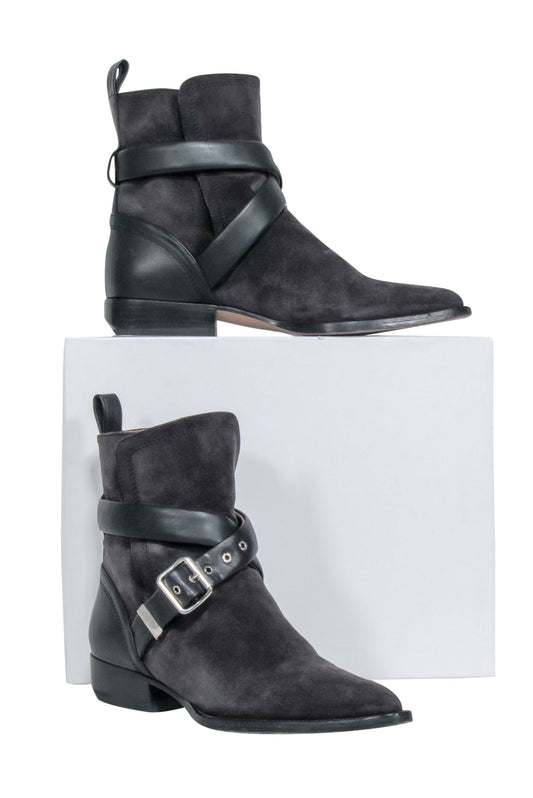 Chloe - Grey Suede " Rylee Strap" Booties Sz 8