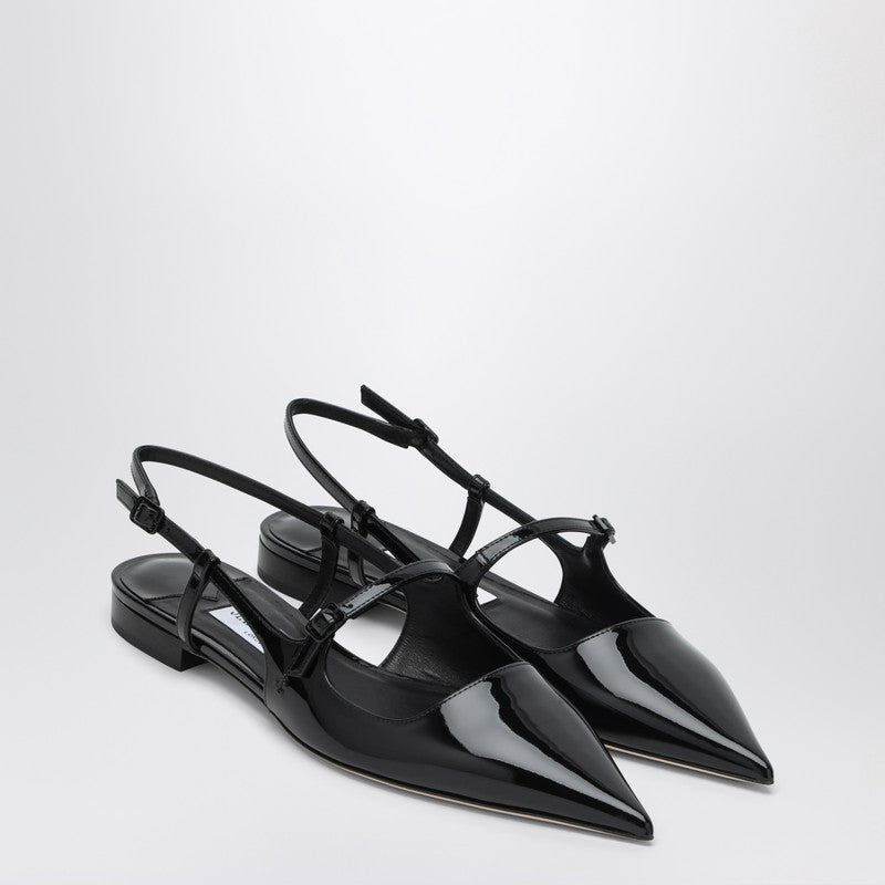 Jimmy Choo Black Patent Leather Didi Flat Shoes Women