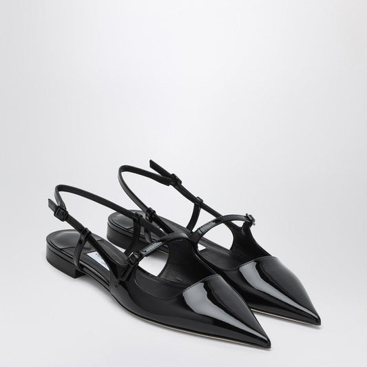 Jimmy Choo Black Patent Leather Didi Flat Shoes Women