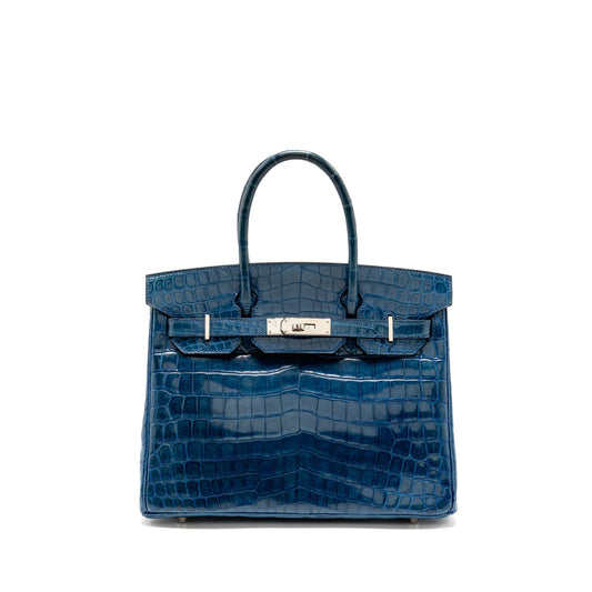 Hermes Birkin 30 Shiny Crocodile Niloticus Colvert SHW Stamp Square L