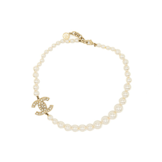 Chanel CC Logo Chocker/Necklace with Pearl Limited Edition Gold Tone