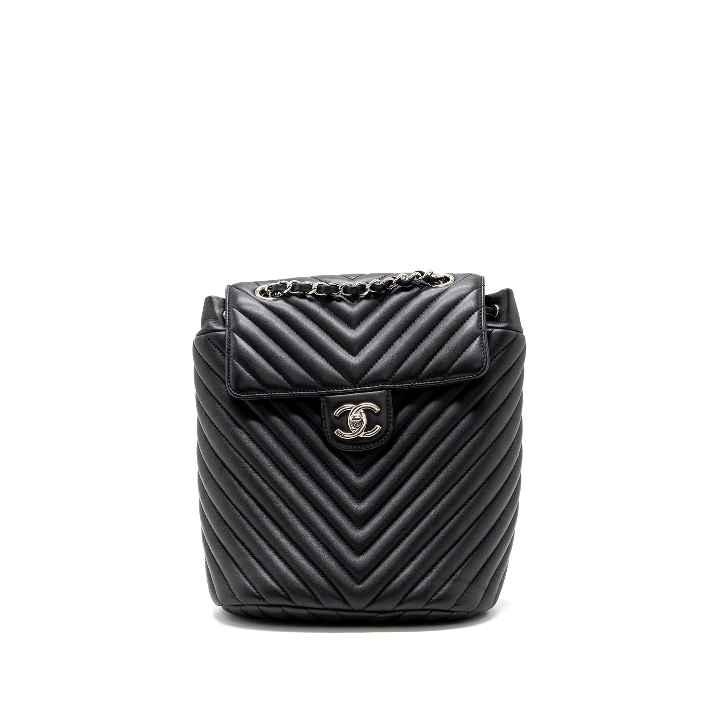 Chanel Small Urban Spirit  Backpack Chevron Calfskin Black SHW