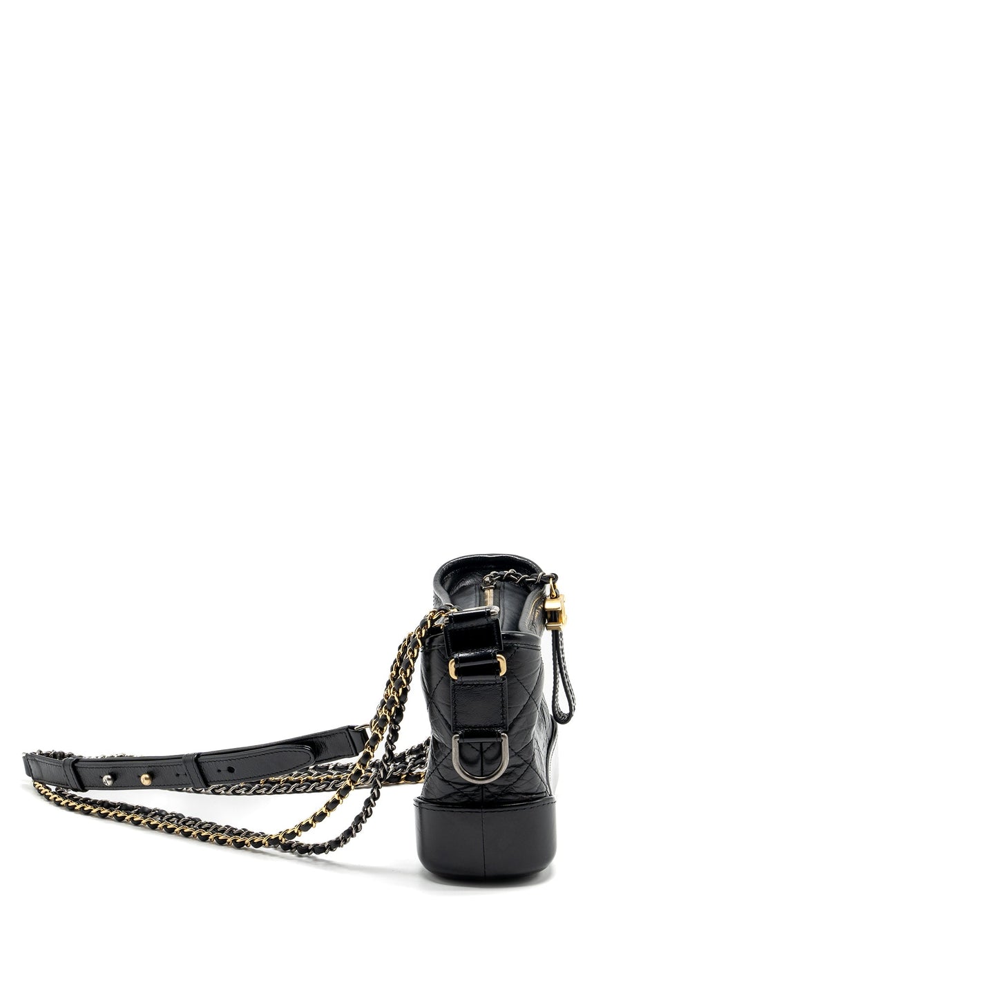 Chanel Small Gabrielle Hobo Bag Calfskin Black Multicolour HARDWARE