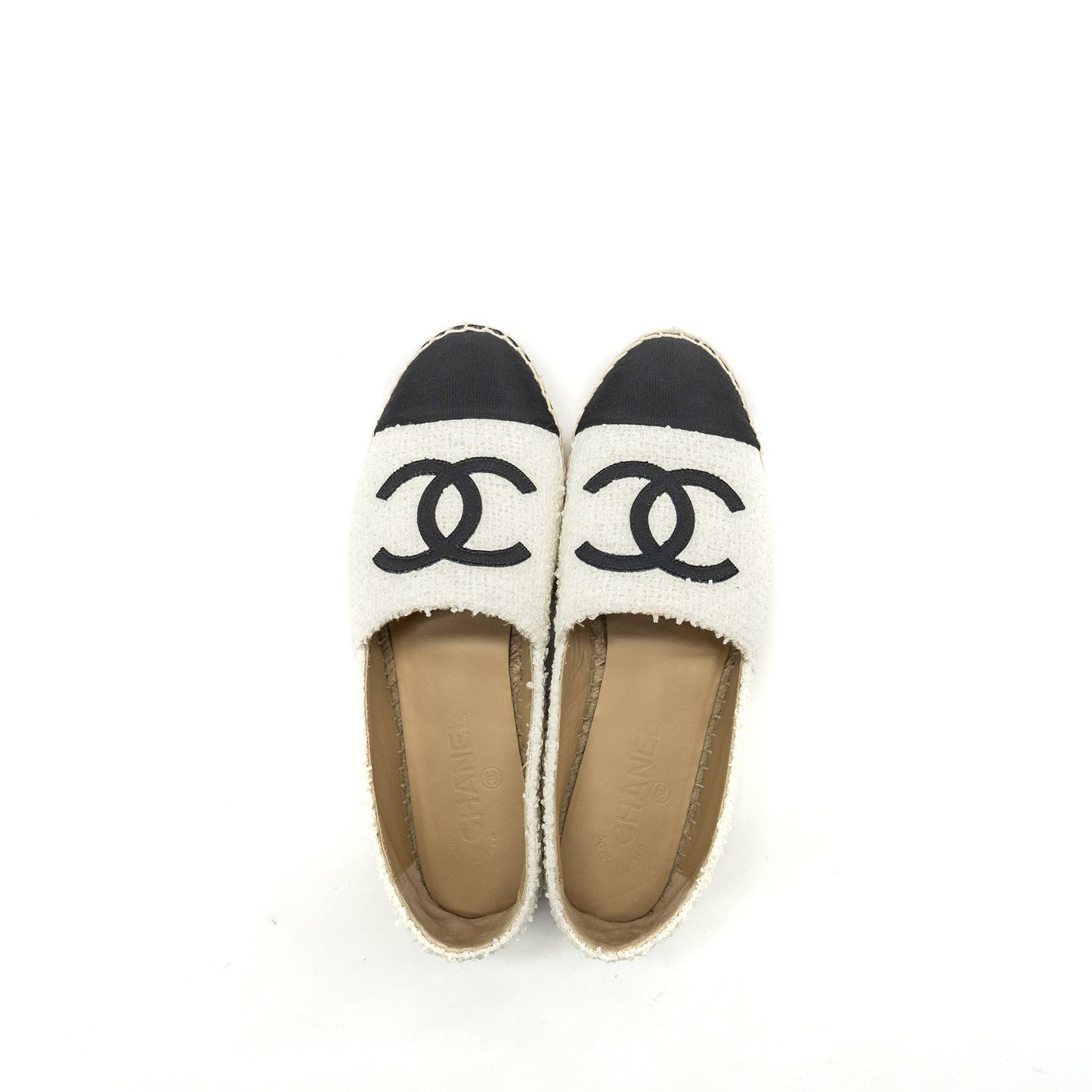 Chanel Size 40 Espadrilles white / black