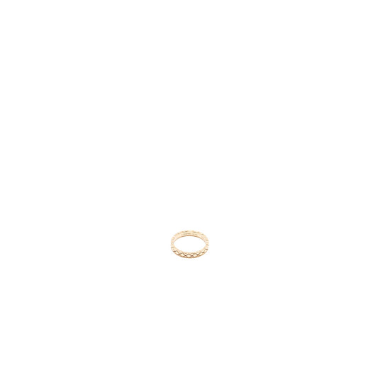 Chanel Size 55 Mini Version Coco Crush Ring Quilted Motif 18K Beige Gold