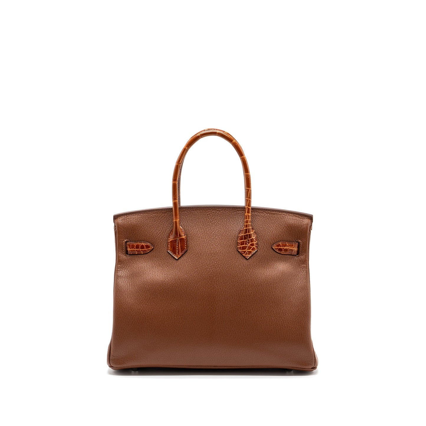 Hermes birkin touch 30 shiny crocodile niloticus / chevre leather Miel SHW stamp D