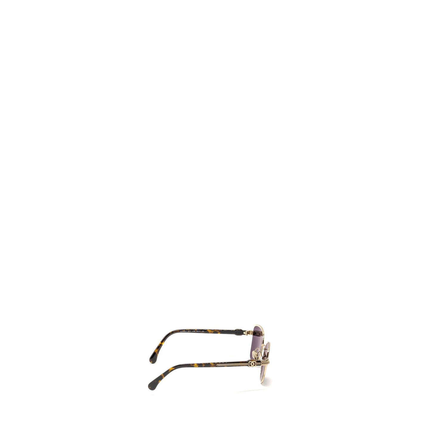 Chanel Sunglasses With Chain Grey / Multicolour Light Gold Tone