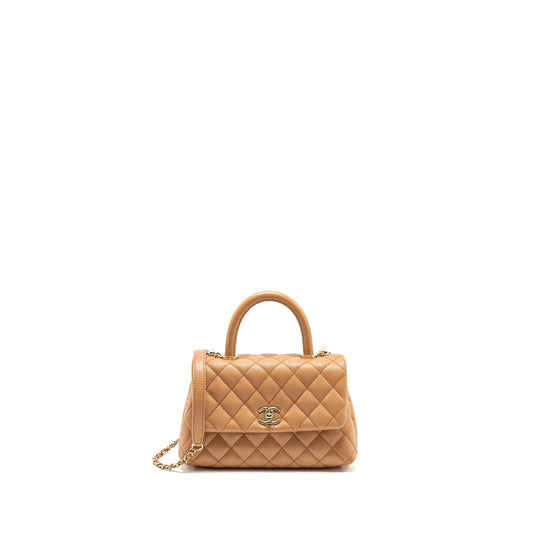 Chanel 21P Small Coco Handle Caviar Caramel LGHW