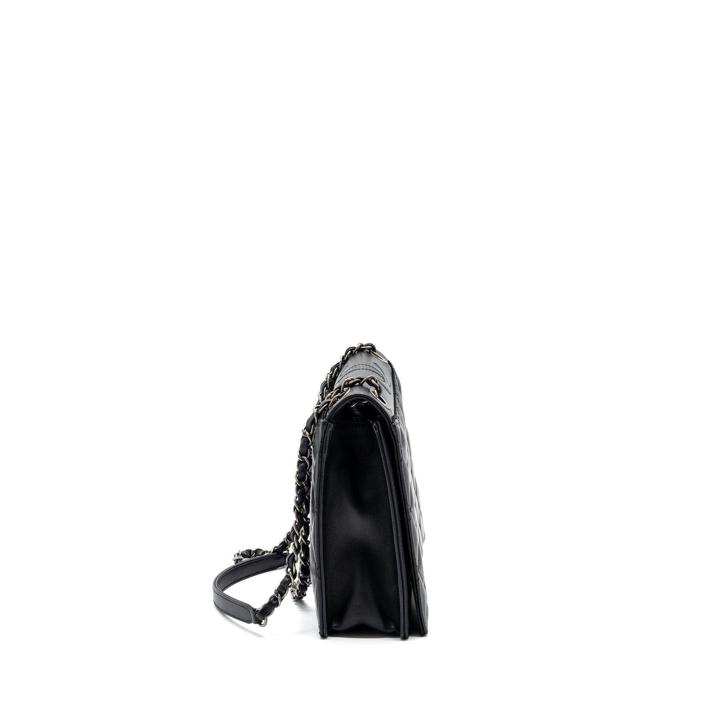 Chanel Quilted Flap Bag Calfskin Black Ruthenium Hardware