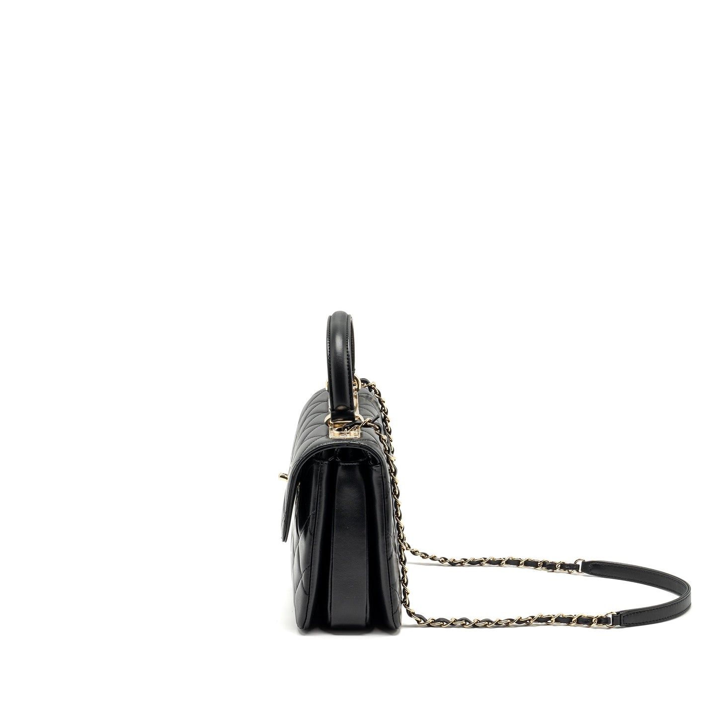 Chanel Small Trendy CC Flap Bag Lambskin Black LGHW (Microchip)