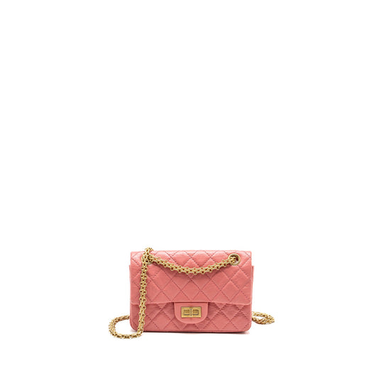 Chanel Mini 2.55 Reissue flap bag calfskin pink GHW