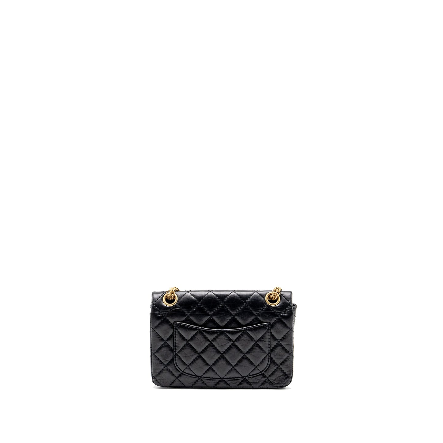 Chanel mini 2.55 reissue flap bag aged calfskin black GHW