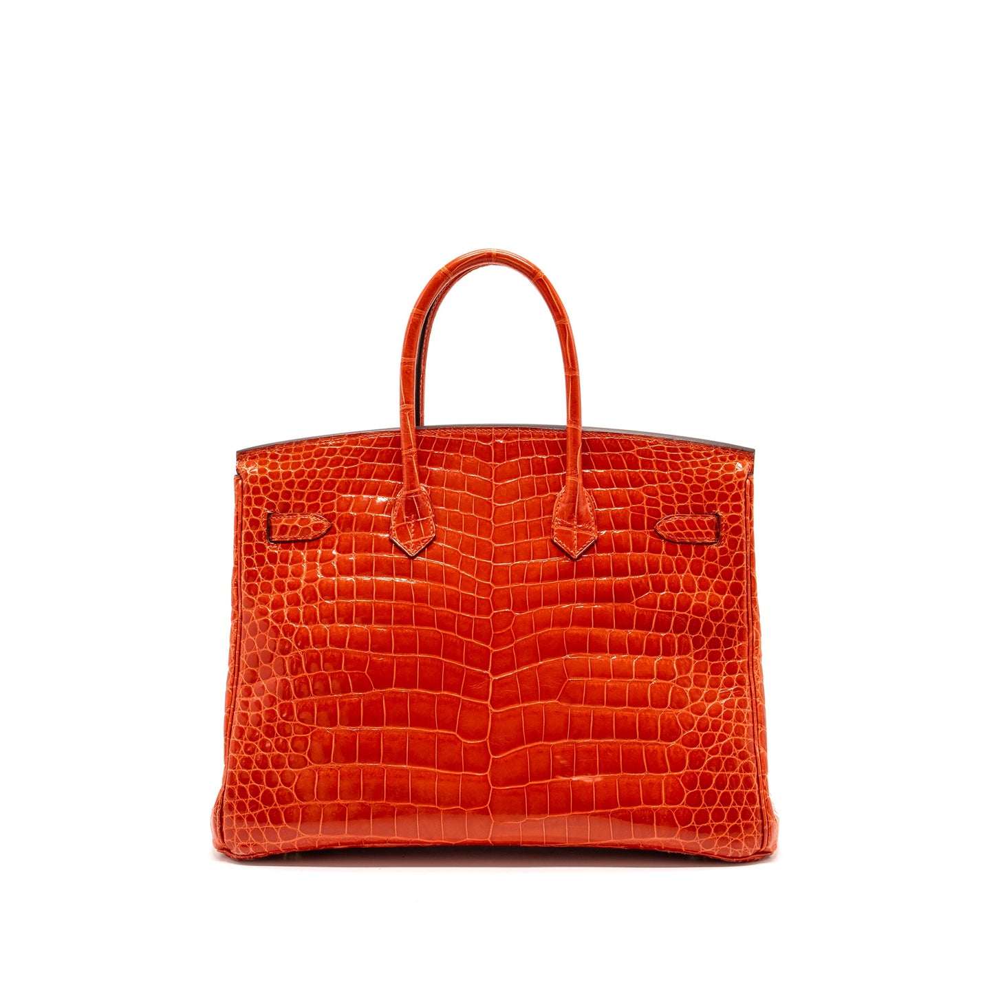 Hermes Birkin 35 Shiny Crocodile Porosus Feu GHW Stamp A