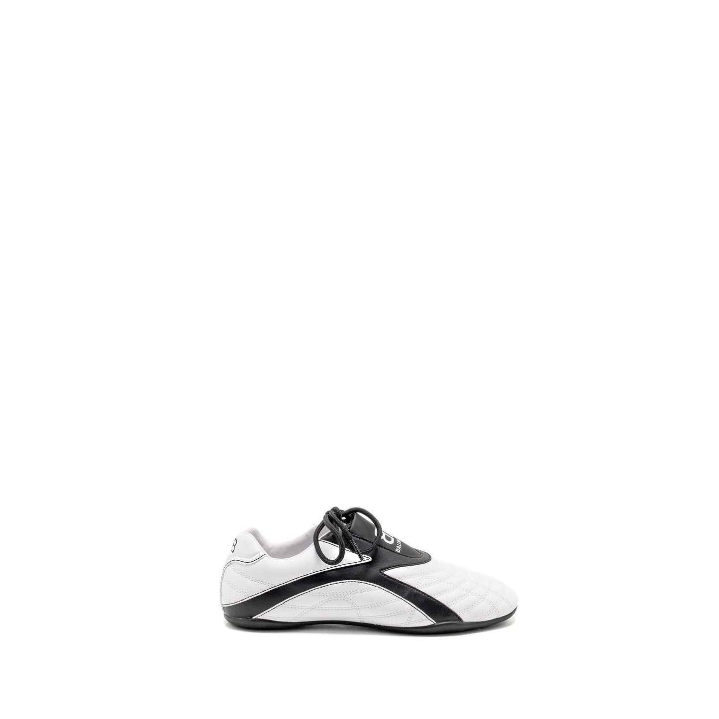 Balenciaga Size 36 Zen Logo-Print Low-top Sneakers Faux Leather White/Black
