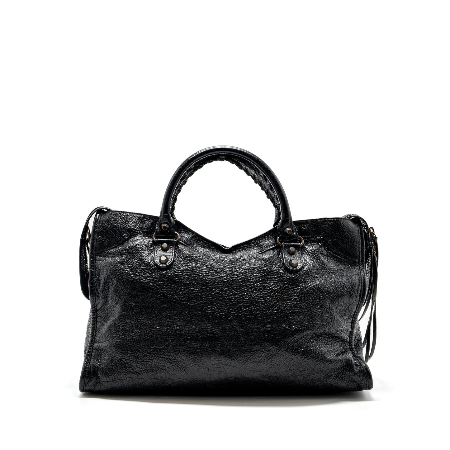 Balenciaga City Bag Calfskin Black Ruthenium Hardware