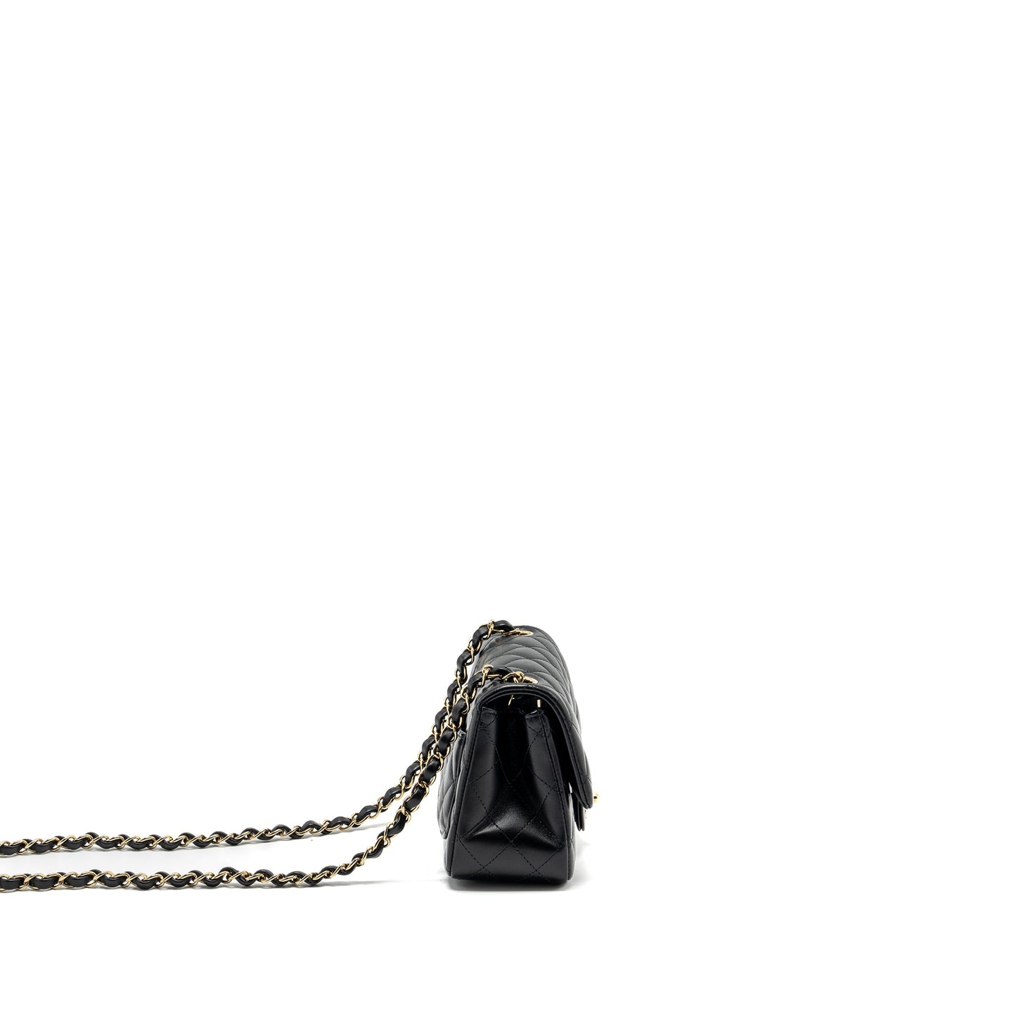 Chanel Mini Square Flap Bag Lambskin Black LGHW (microchip)