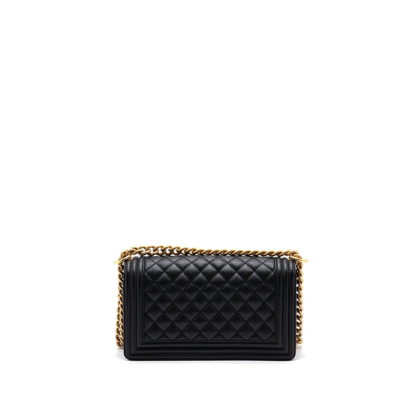 Chanel Medium Classic Boy Bag Caviar Black Brushed GHW (microchip)