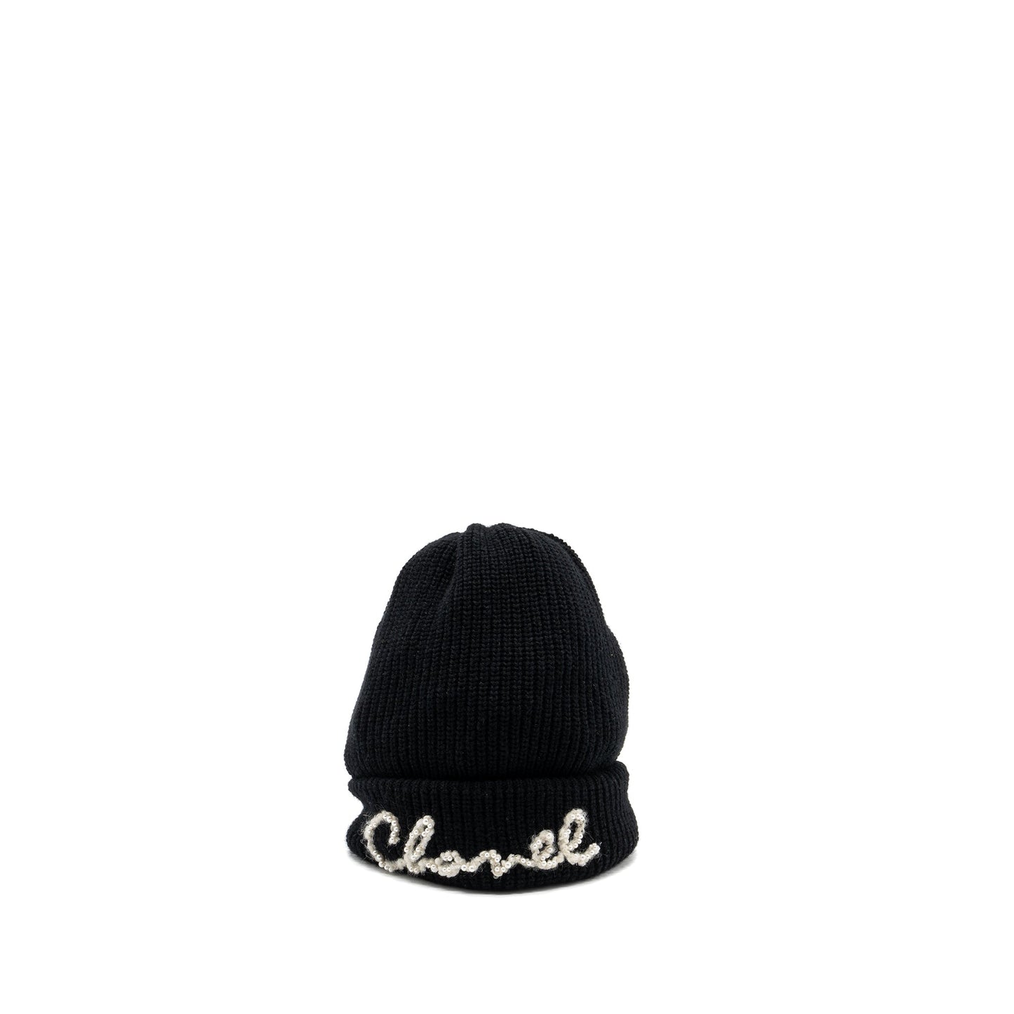 Chanel Cashmere Hat Pearl Black/White