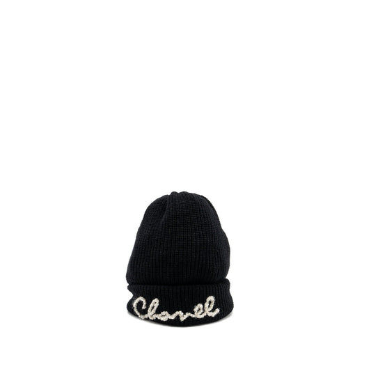 Chanel Cashmere Hat Pearl Black/White