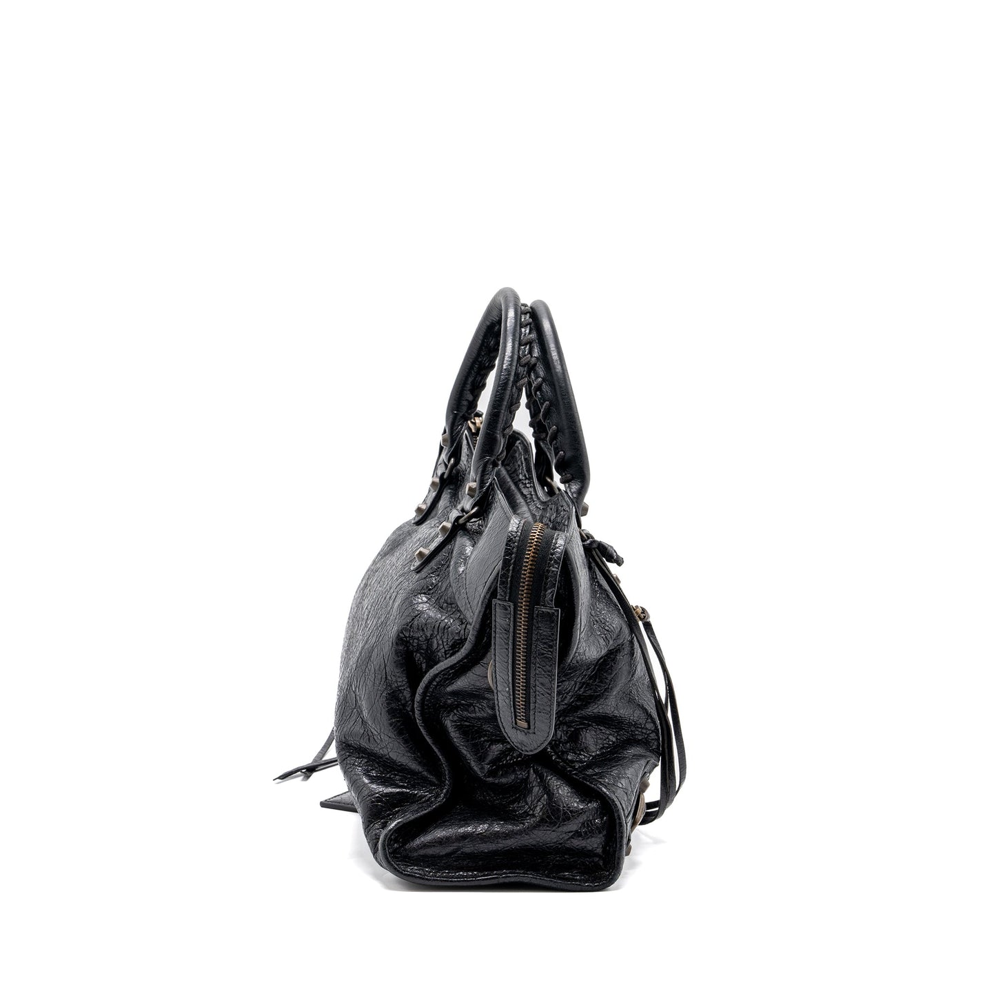 Balenciaga Classic City Bag leather Black Ruthenium Gold Hardware