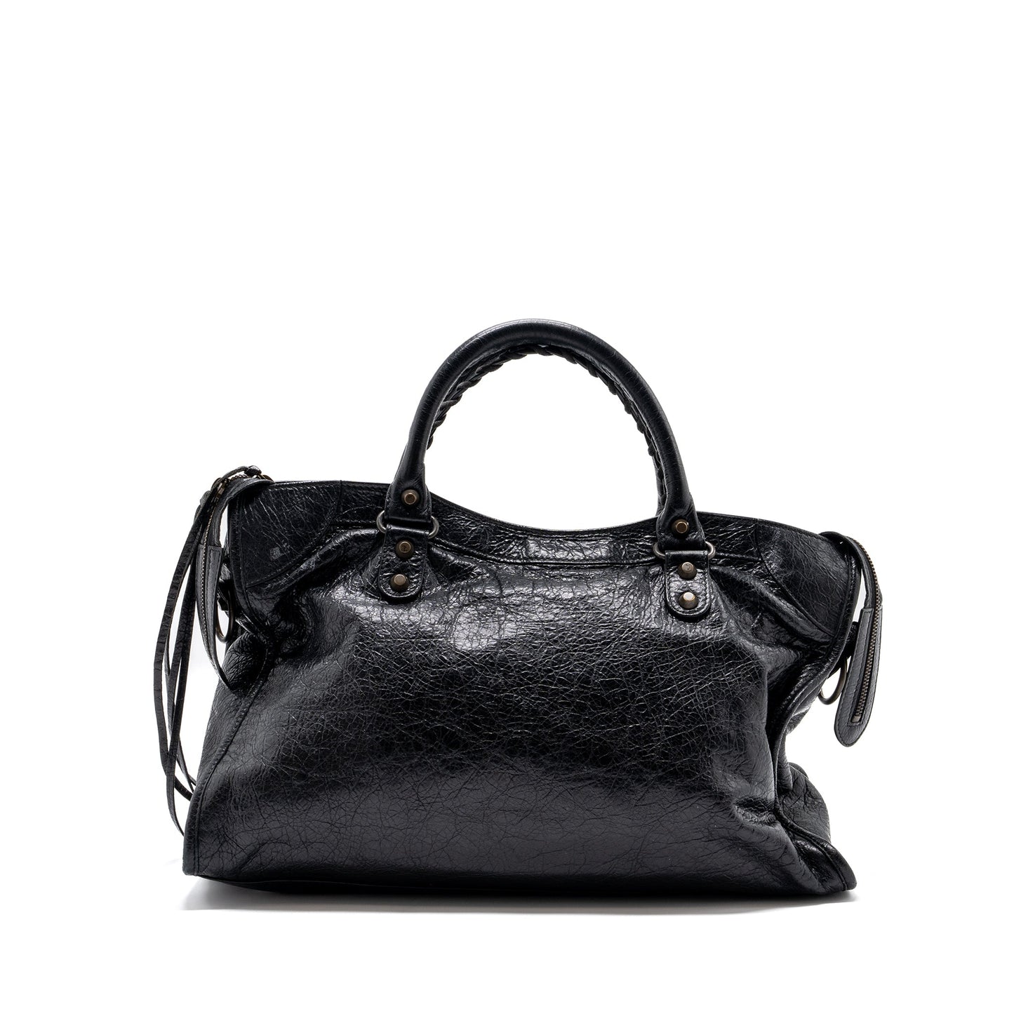 Balenciaga Classic City Bag leather Black Ruthenium Gold Hardware