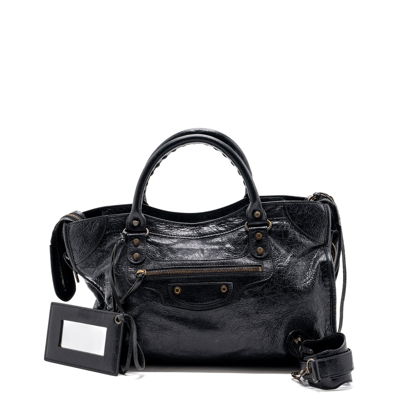 Balenciaga Classic City Bag leather Black Ruthenium Gold Hardware
