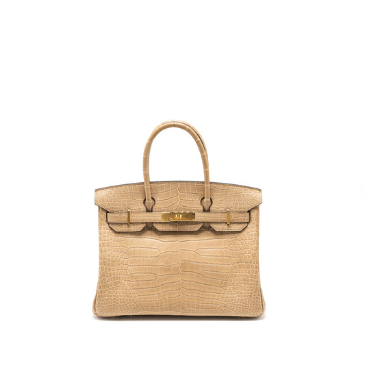 Hermes Birkin 30 Matte Crocodile Porosus Chai GHW Stamp U
