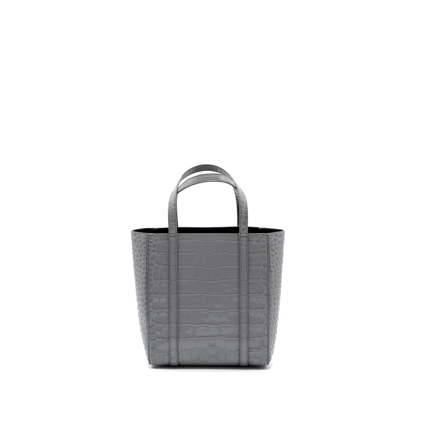 Balenciaga XXS Everyday Tote Bag CROC-EMBOSSED calfskin Grey SHW