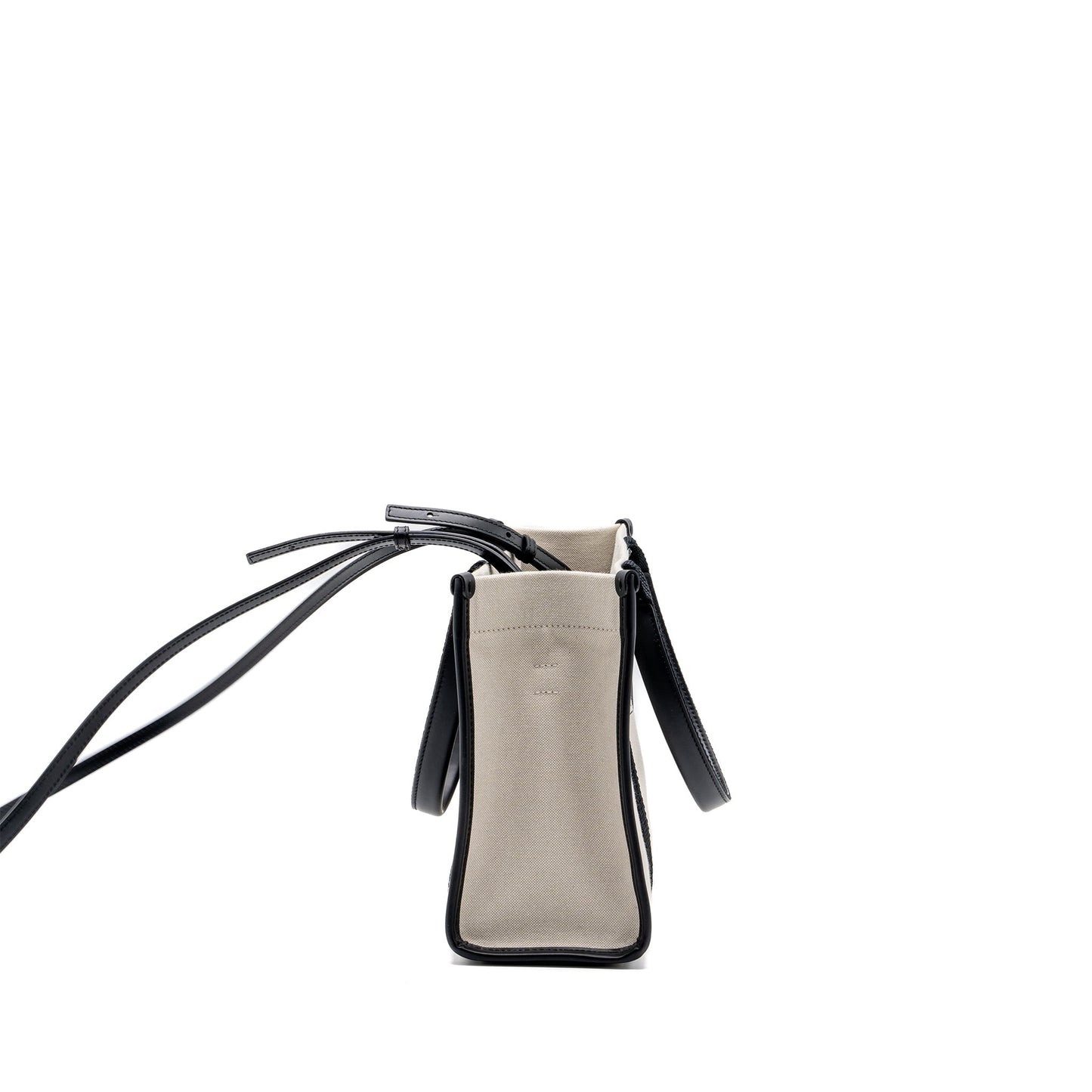 BALENCIAGA Small Tote Bag Canvas/ Leather Black/White GHW