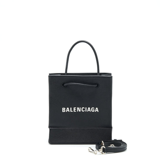 Balenciaga Top Handle Shopping Tote Bag Calfskin Black SHW
