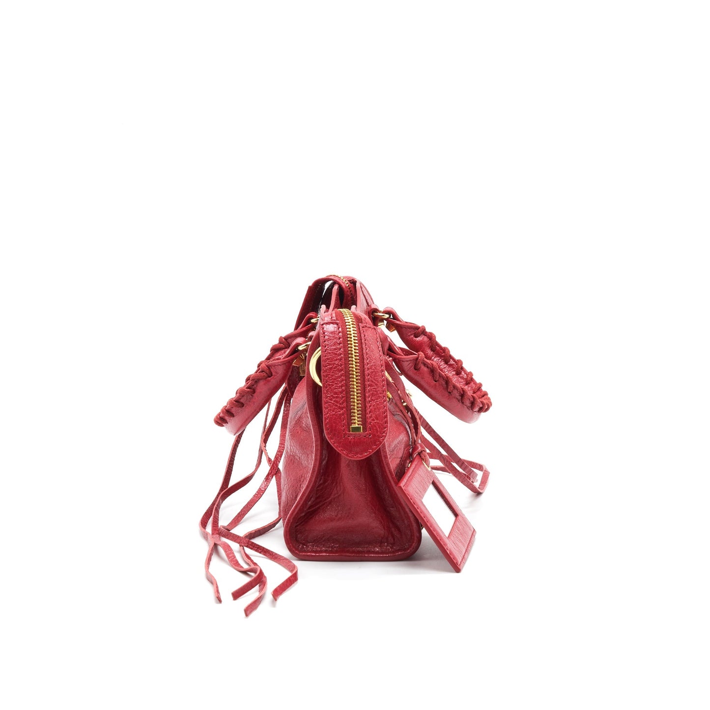 BALENCIAGA MINI CITY BAG RED WITH GHW