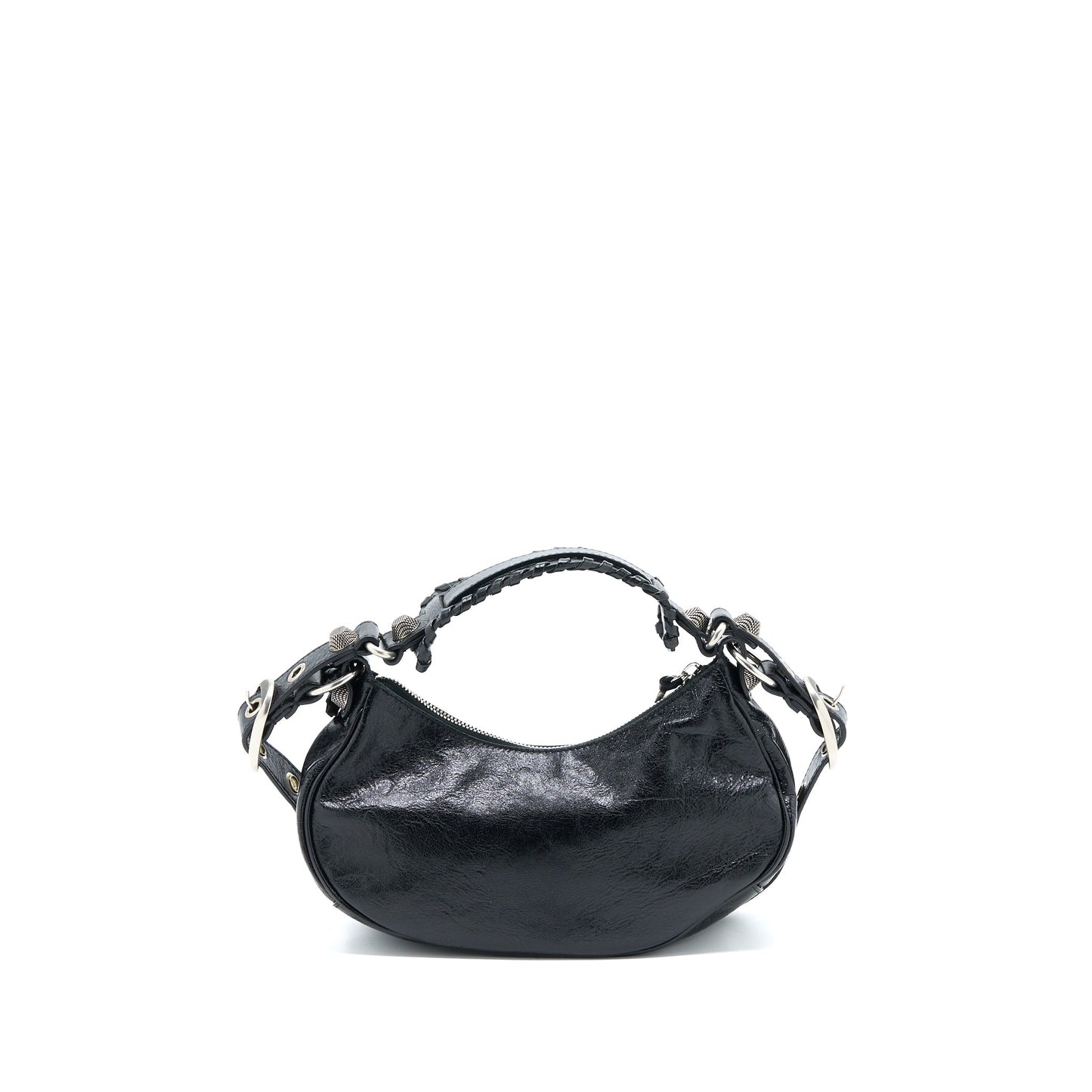 Balenciaga Le Cagole XS Shoulder Bag Arena Lambskin Black SHW