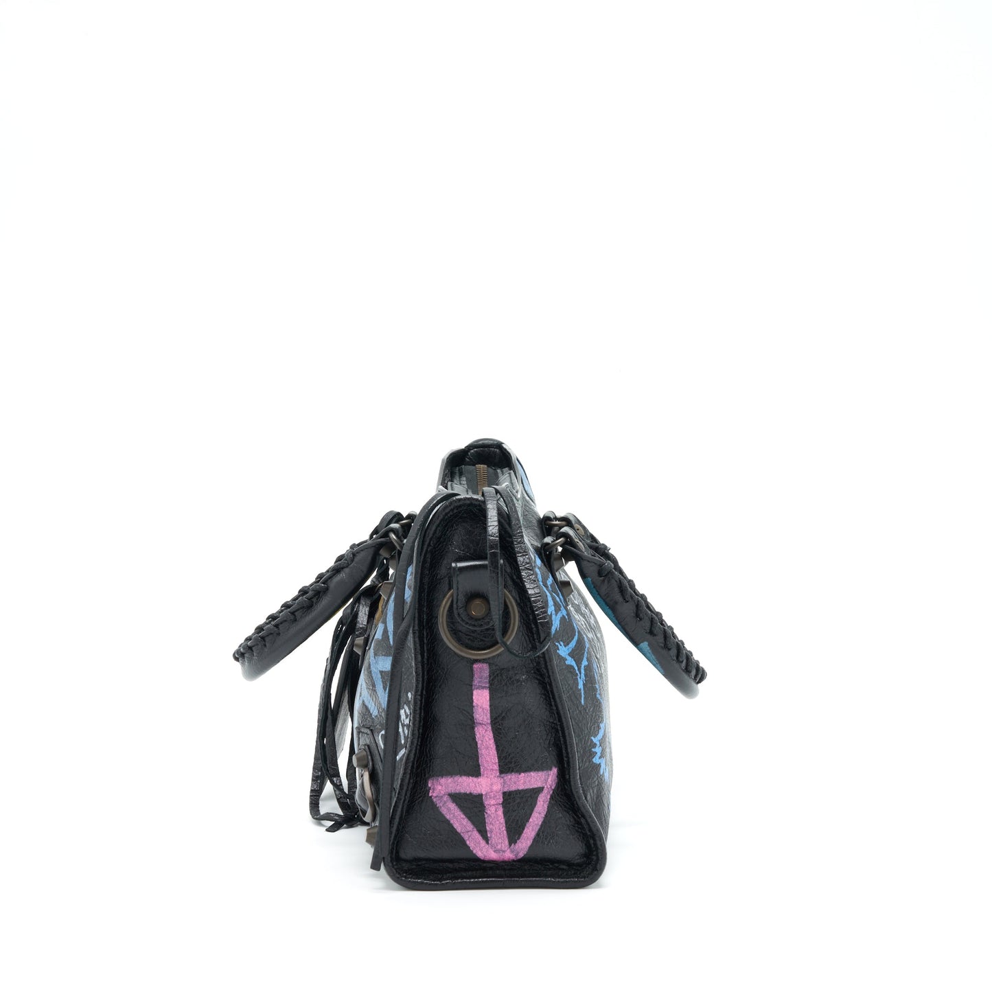 Balenciaga City Bag Black With Multicolour Graffiti Ruthenium Hardware