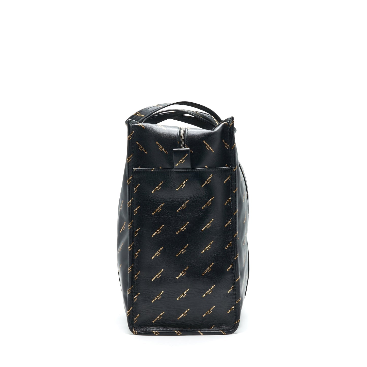 Balenciaga Logo Printed Bazar Shopper M Leather Bag