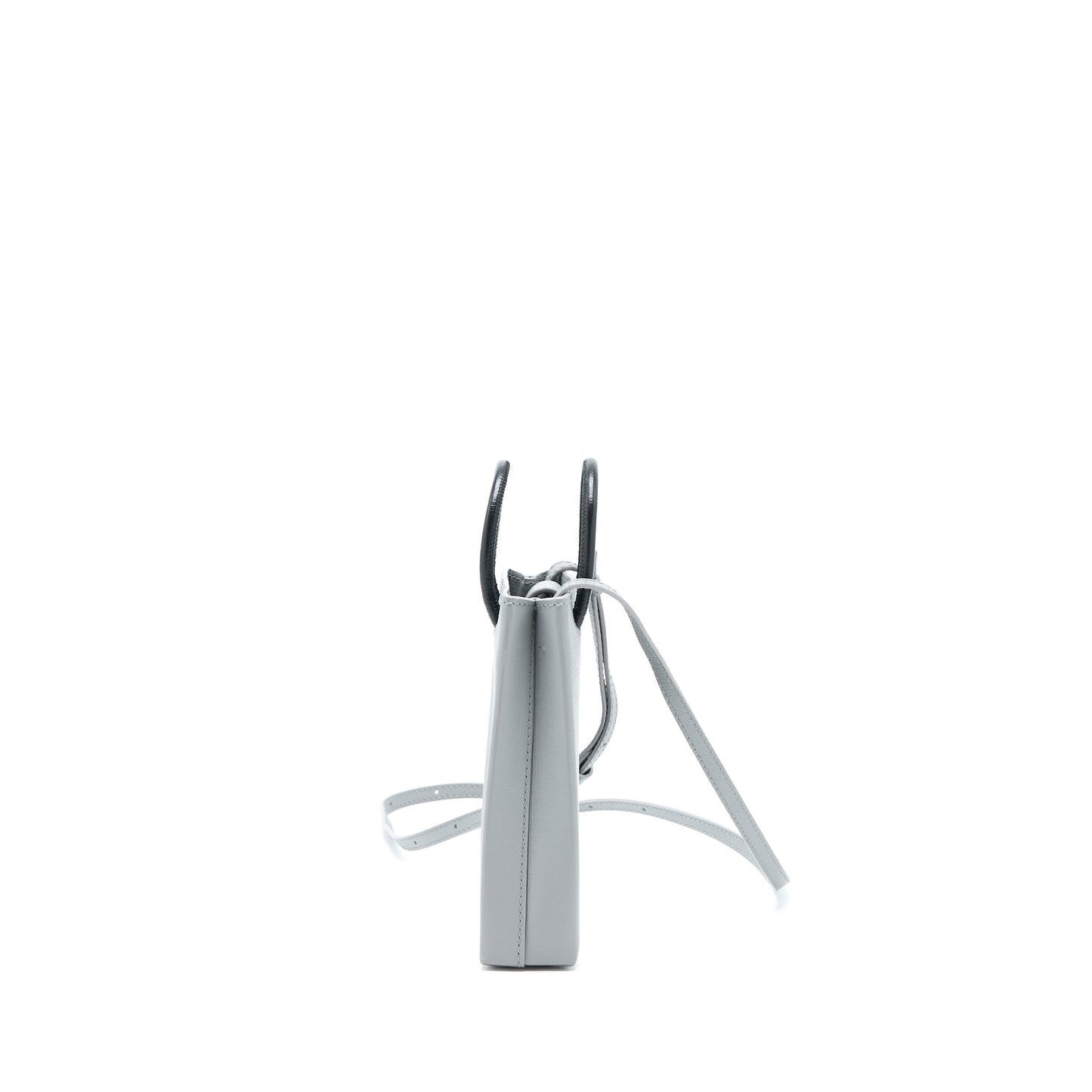 Balenciaga Mini Shopping Phone Pouch Grey SHW