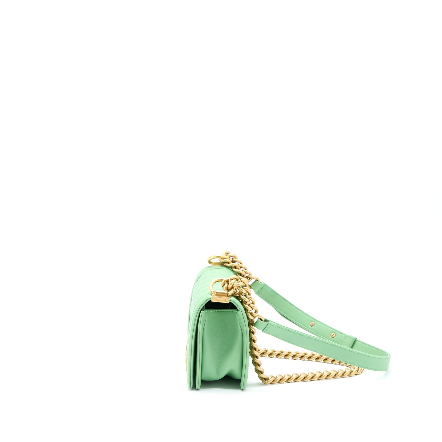 Chanel Small Boy Bag Calfskin Green GHW