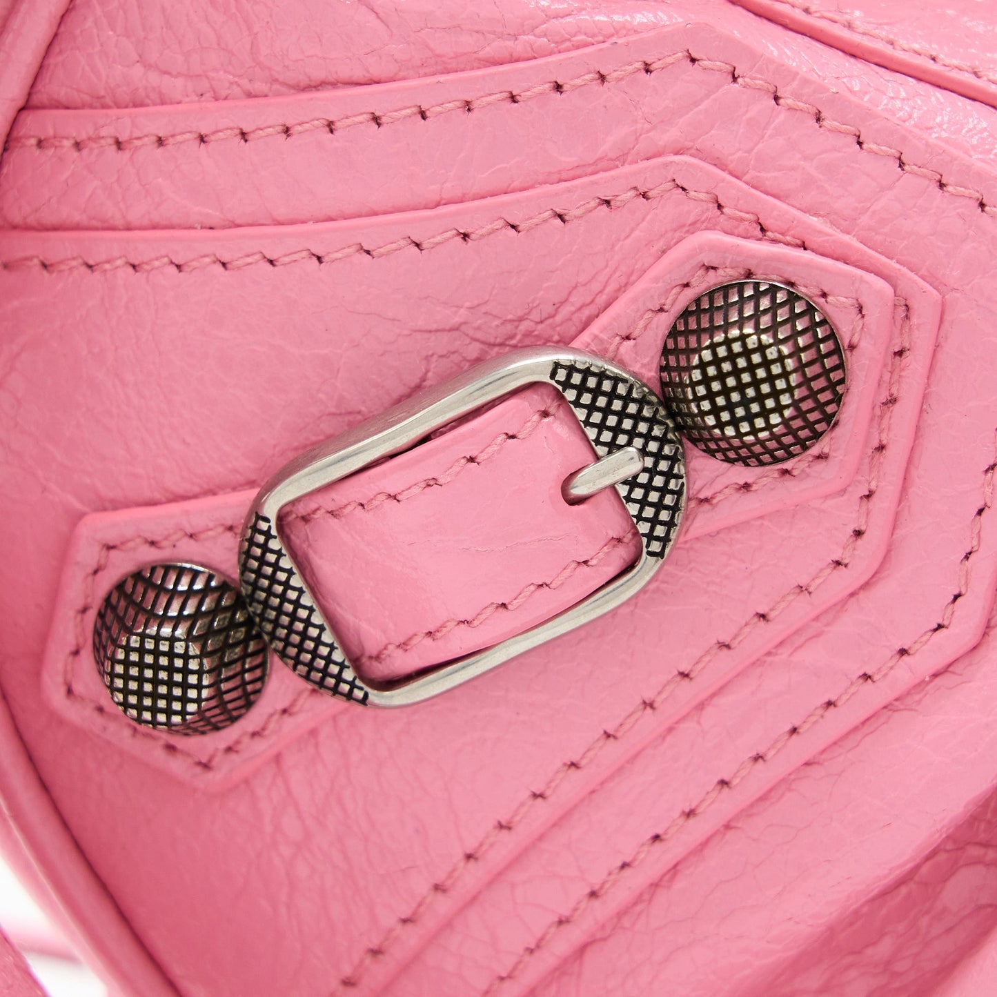 Balenciaga Le Cagole XS Shoulder Bag Calfskin Pink Aged-Silver Hardware