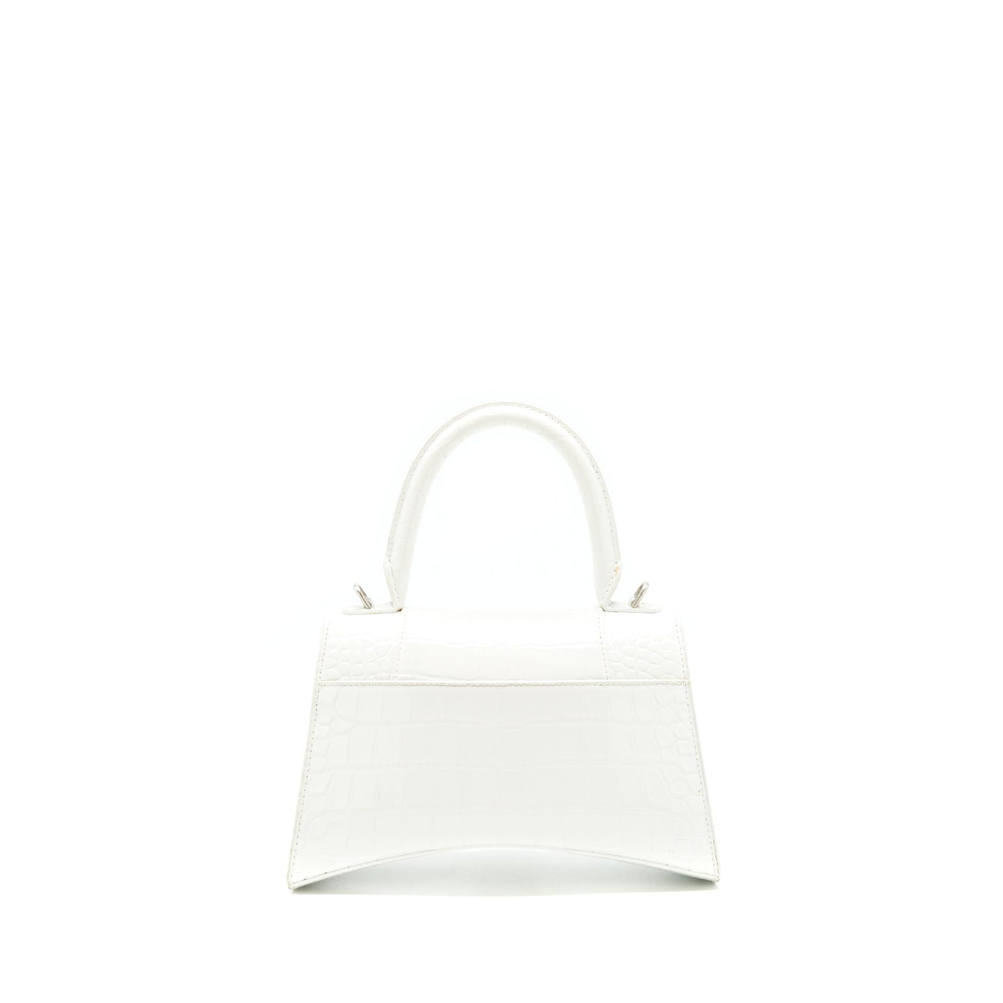 Balenciaga Hourglass S Croc embossed Calfskin White SHW
